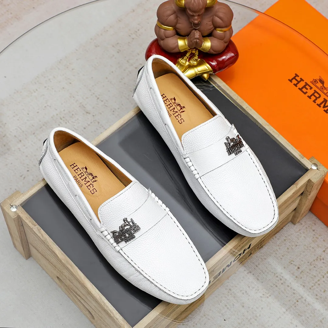Men's shoes 💰360 🕷🕷【HERMES】The same style as Hermès counters🇨🇳Classic slip-on shoes 1:1 mold opening💯Original quality🍓Using imported first-layer cowhide🍅Pigskin lining🌶🌶Super high-end men's leather shoes🇨🇳Solid and stable Very special🍇 Color, optional! Code number 38-45……
